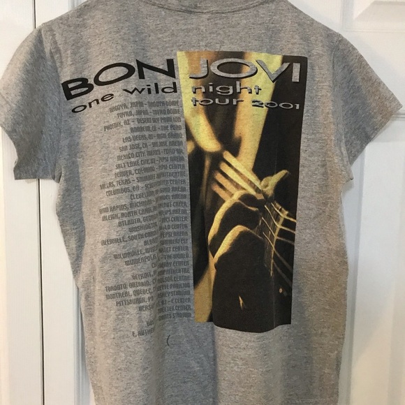 Bon Jovi Gray Graphic T-Shirt - Picture 2 of 2